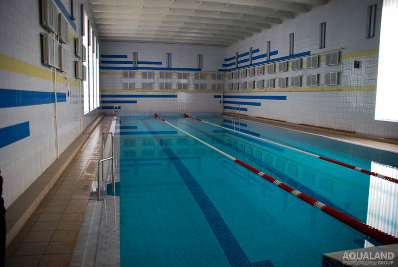 Бассейн для занятия спортом. г.Чемолган. Строительство и проектирование бассейнов в Казахстане и Кыргызстане -  Aqualand Group.